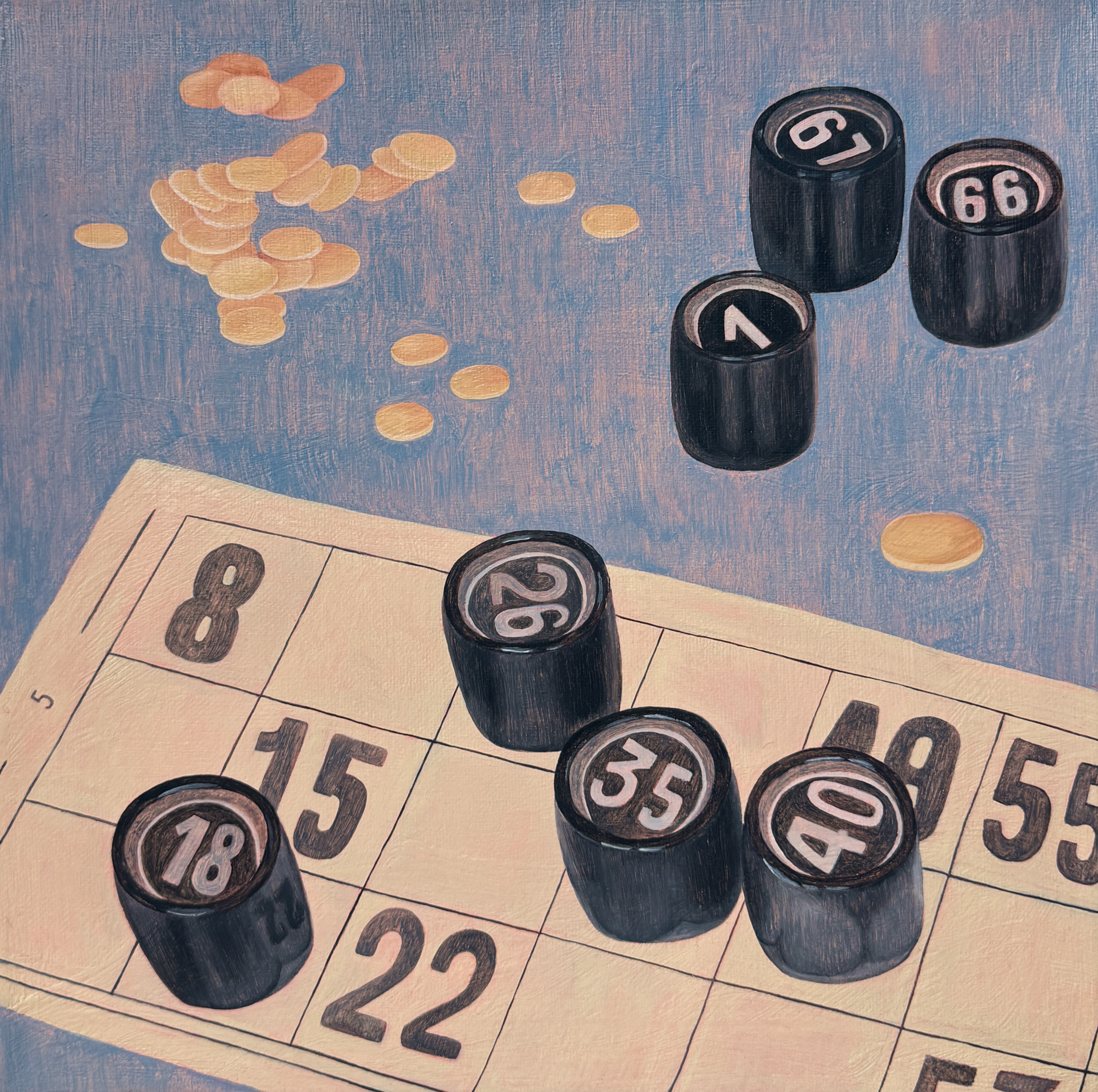 у бабушки, масло, холст, 30 × 30 см